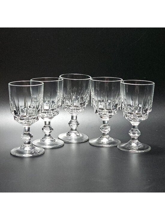 Cristal d'Arques Other - 5 Cristal d'Arques Vintage Cordial Glasses 3.75" retro barware 2oz sparkling cry